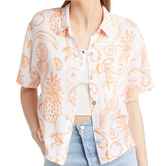 RAILS PAYTON ORANGE PAINTED FRUITS BUTTONDOWN MEDIUM - Picture 1 of 6